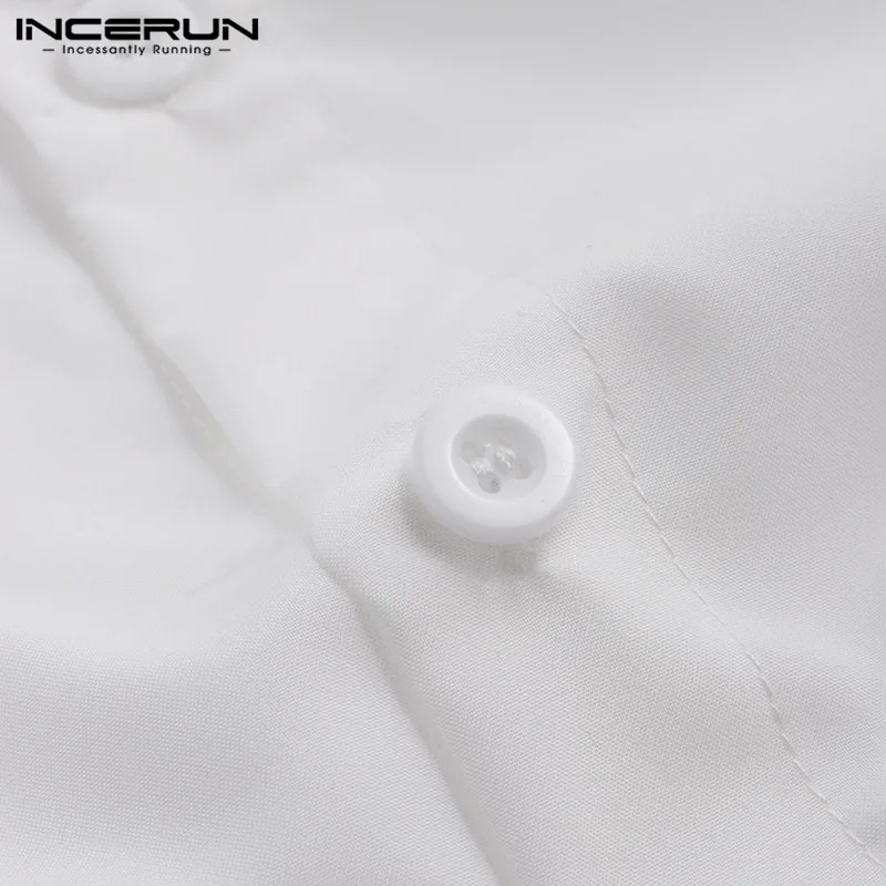 INCERUN Men Casual Shirt Turn-down Collar Baggy Pockets Long Sleeve Korean Style Fashion Brand Shirts Men Streetwear Camisa