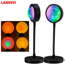 

Projection Sunset Light with 360° Rotation and 4 Background Film Replace for Instagram Photography Background Party Room Decor