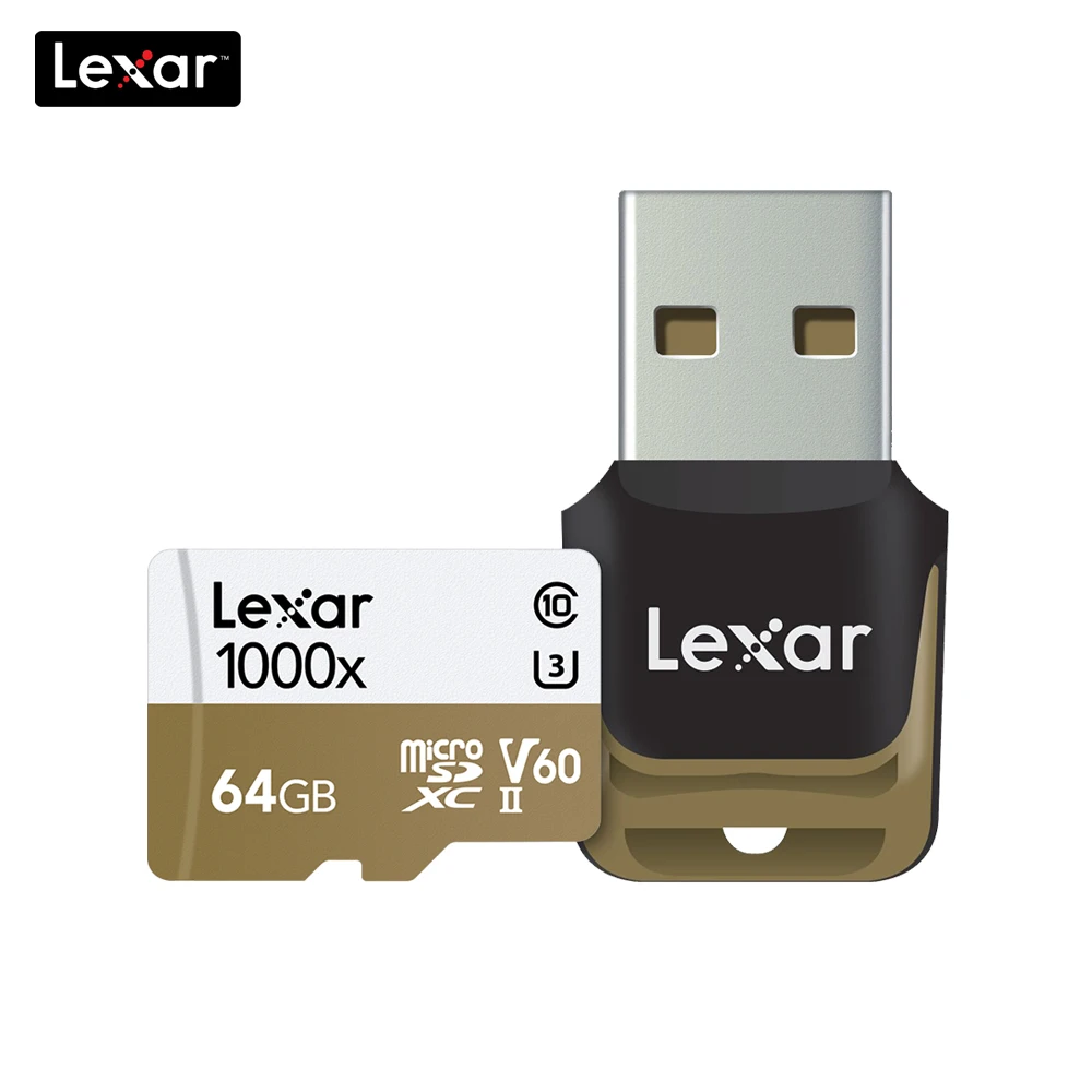 Lexar 150 МБ/с./с 1000x Micro SD Class 10 64 ГБ micro SDXC tf считыватель карт памяти UHS для дрона спортивная видеокамера