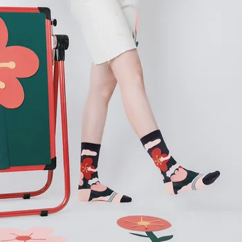 

1Pair Harajuku Style Breathable Combed Cotton/Polyester/Spandex Mid Tube Socks Nics Gifts Fashion Tube Socks Unisex