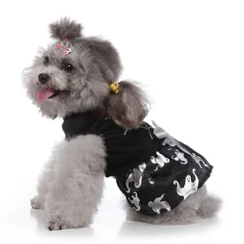 

Pet Halloween Wizard Skull Printed Cartoon Dress Puppy Cosplay Costume Carnival Dog Clothes