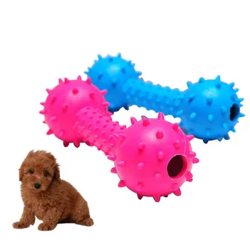 

New Arrival 1pcs Pet Ball Cute Toy Rubber Inside With Cat Toys Products Bell Sale Hot Dumbbell NEW