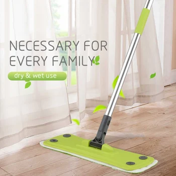 

Drop Shipping Tile Wood Floor Mops Household Dust SweepingWet And Dry Flat Mops Hardwood Flat Mop Pads Home Cleaning Tools