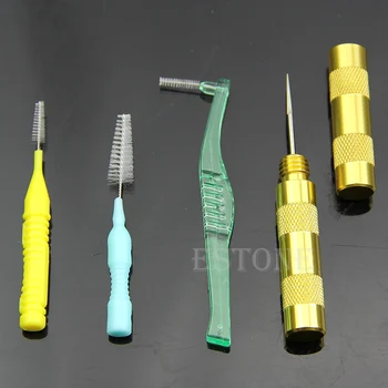 

New Airbrush Spray Nozzle Cleaning Repair Tool Kit Needle&Brush Set 875C