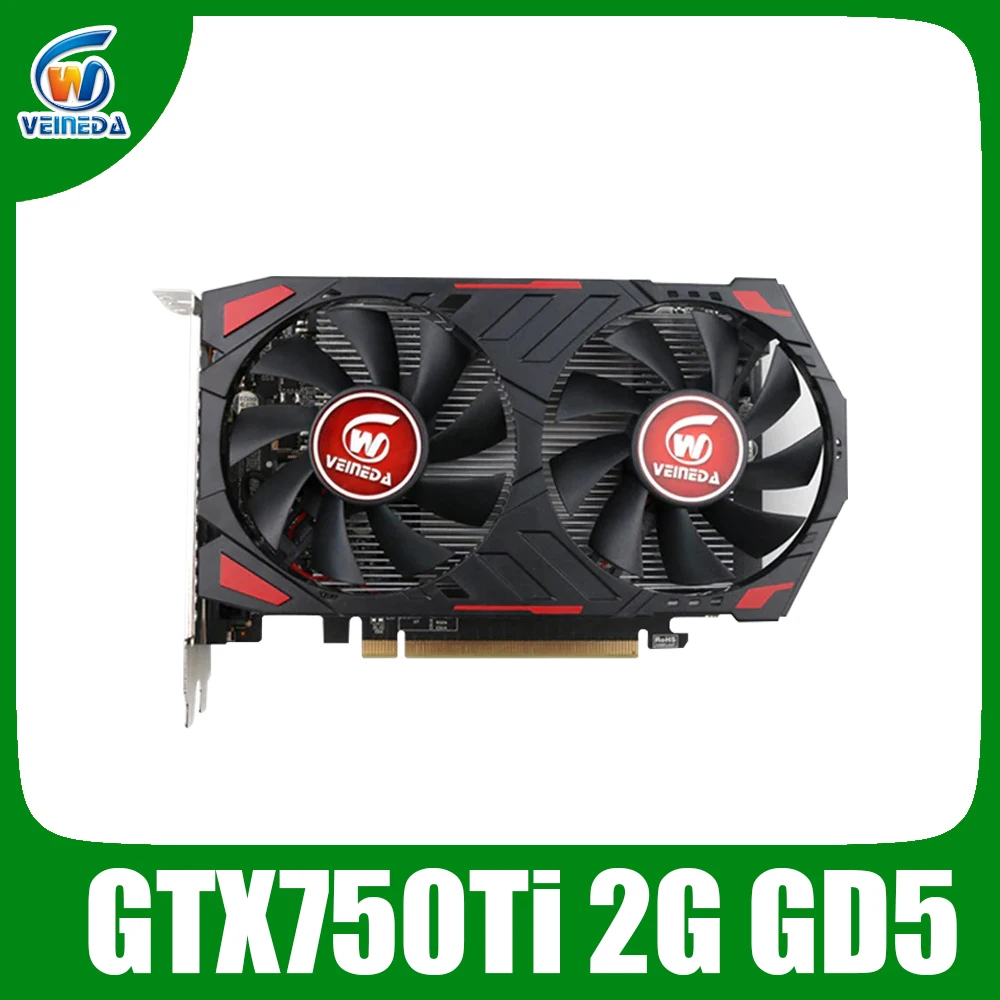 Видеокарта Veineda оригинальная графическая карта gtx 750 ti 2 Гб 128 бит GDDR5 настольные