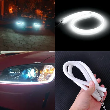 

2pcs Car lights White 60cm Hose Daytime Headlight Running light DC 12V