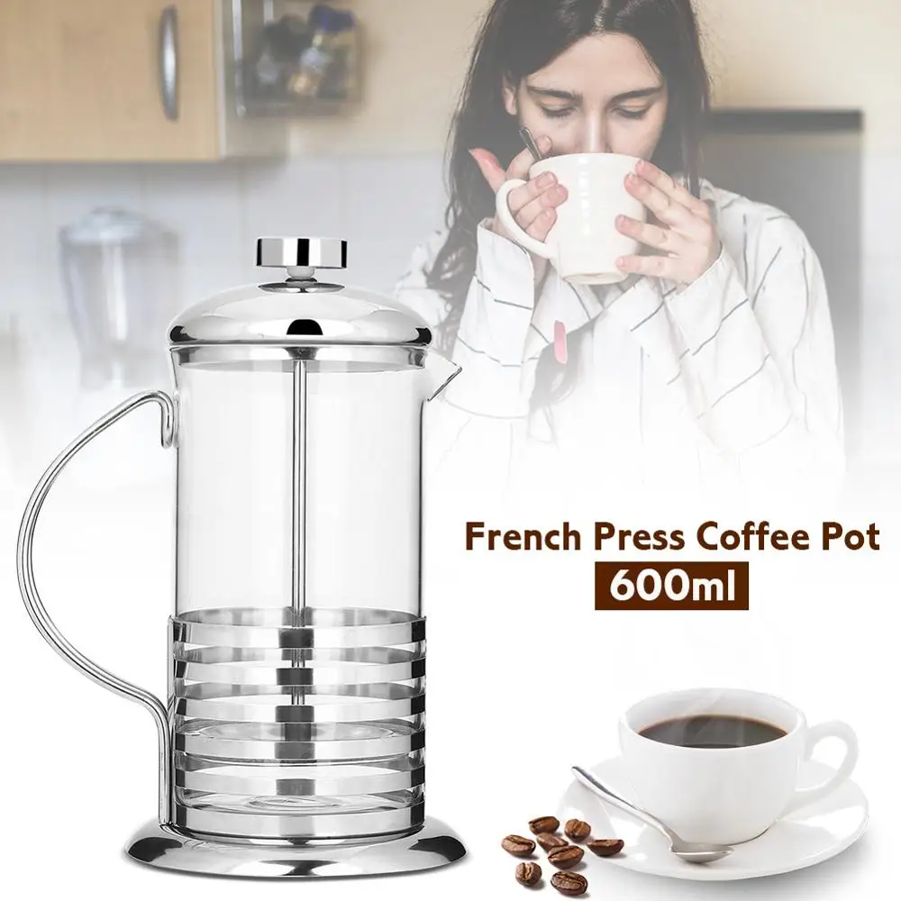 600Ml/800Ml Kopi French Press Pot Mesin 