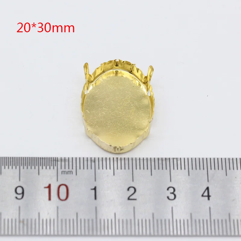 20x30mm oval 30p круглый/груша/Овальный/прямоугольник/треугольник/квадрат/navette кабошон Драгоценности золотые пустые когти установка для Швейные Кристаллы Стразы - Цвет: 20x30mm oval