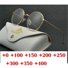 Ретро Металлические Круглые готовые оптическое считывание очки для женщин и мужчин ультралегкие синие световые блокирующие Анти-усталость дальнозоркости очки NX