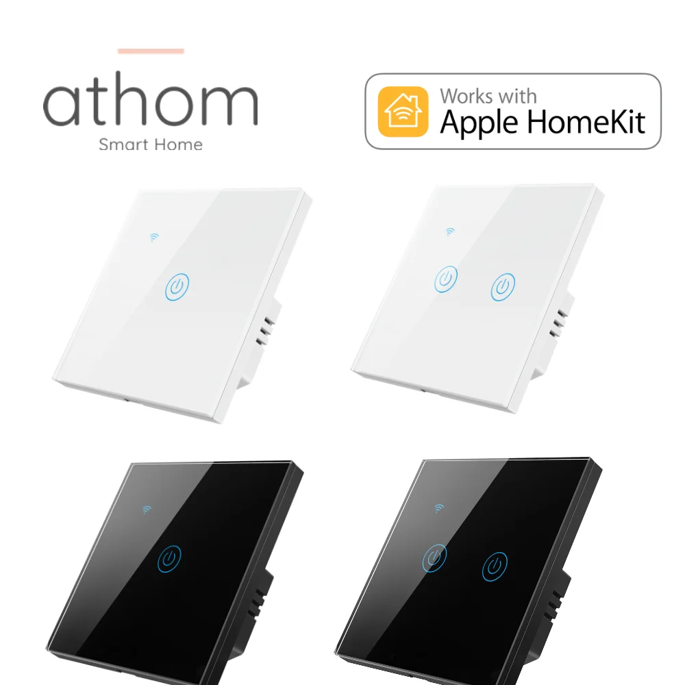 ATHOM Homekit без нейтральной необходимости WiFi стандарт ЕС смарт переключатель