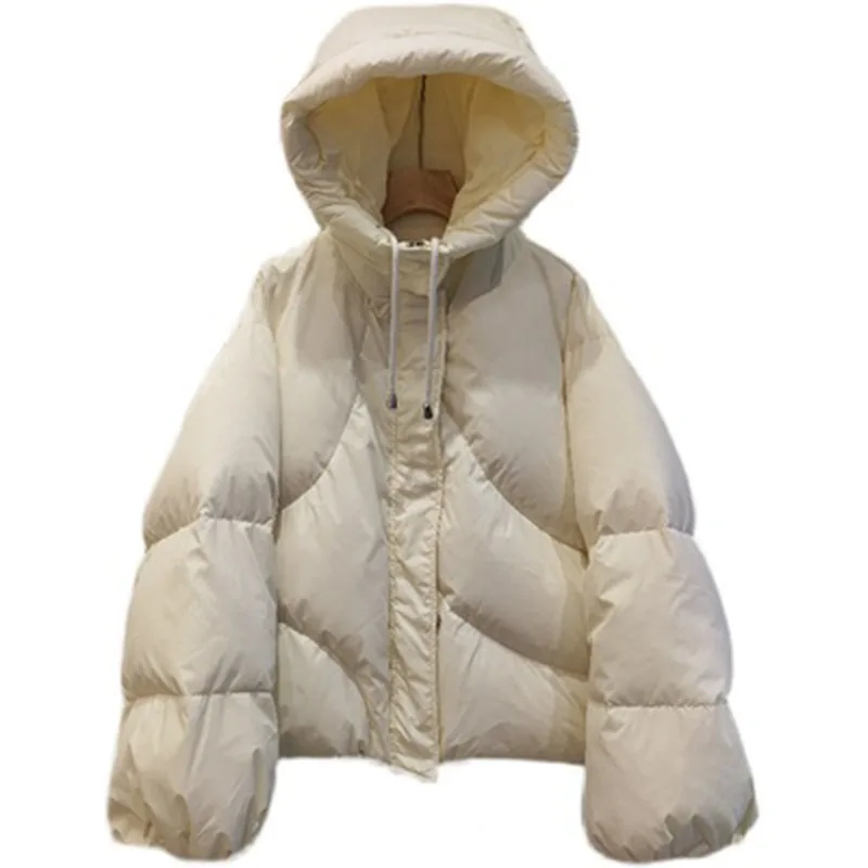 

Korean Version Short Female Coat 2023 New Winter Fashion Women Down Jacket White Duck Down Thick Hooded Women Down Jacket NBH384