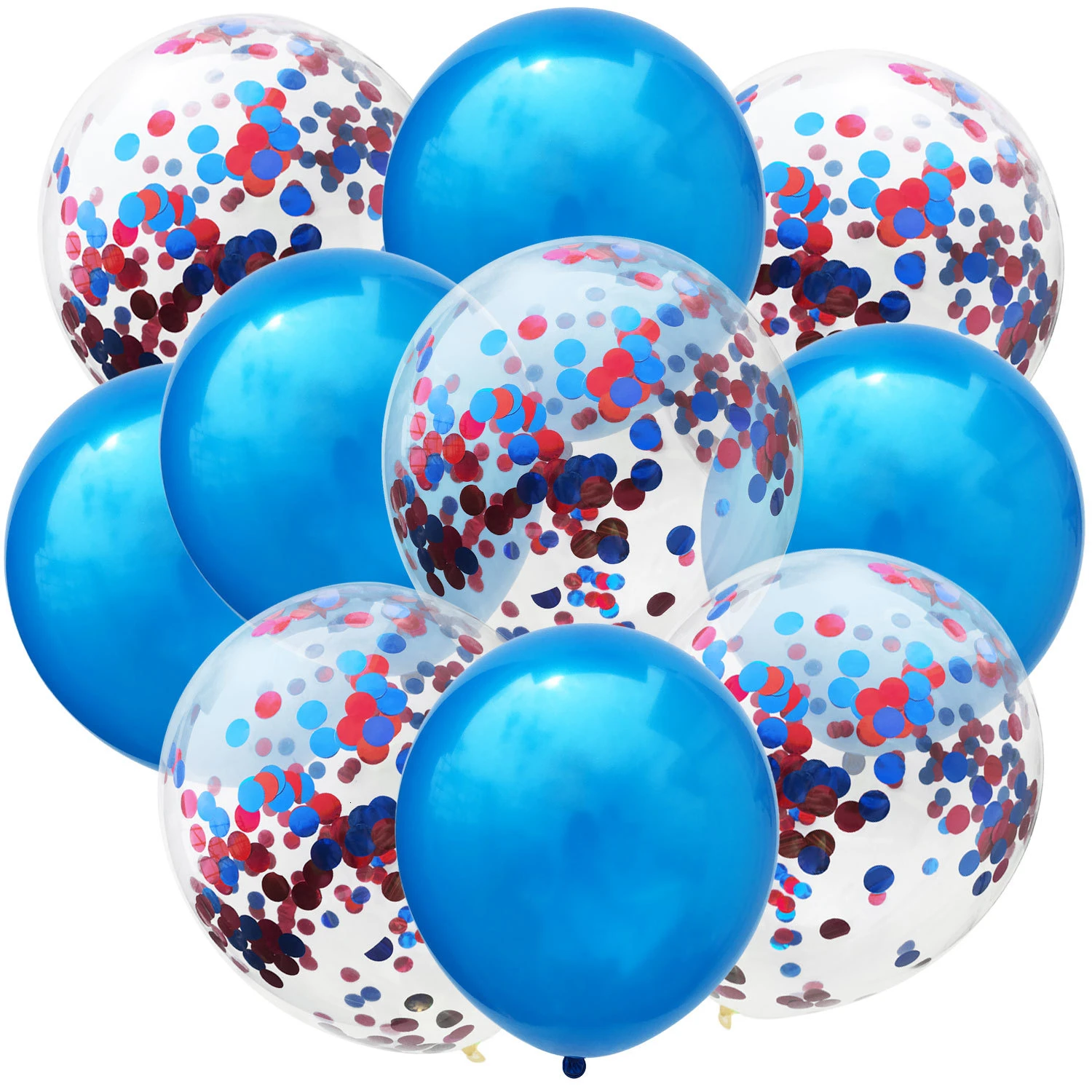 10 шт. Металлические Синие цвета 12 дюймов латексные шары золотые конфетти воздушные шары надувной шар для дня рождения свадебные принадлежности - Цвет: 5 BR con 5 blue