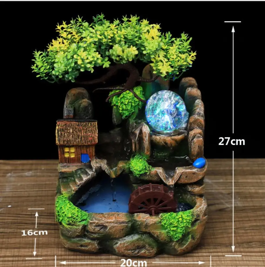 Смоляный водопад настольный фонтан дзен медитация водопад украшение дома(без изменения цвета светодиодное освещение
