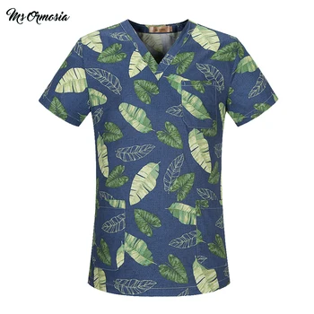 

lab coat Medical Surgical Uniform Hospital Nurse Uniform V-Neck Print Beauty salon Dentist clinic pharmacy Pet veterinar Uniform