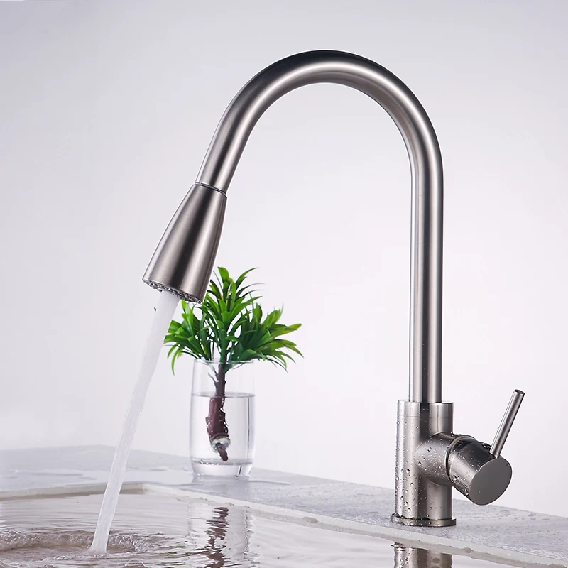  water saving Faucet Shower Pull out Head & Hose Kit Trailers Single Handle Hot Cold Tap Sink Set ba - 4000314445689