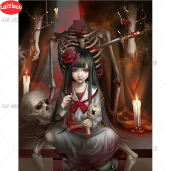 

diamond painting Abstract art, beauty, skull diamond embroidery full square/round drill puzzles gifts for the new