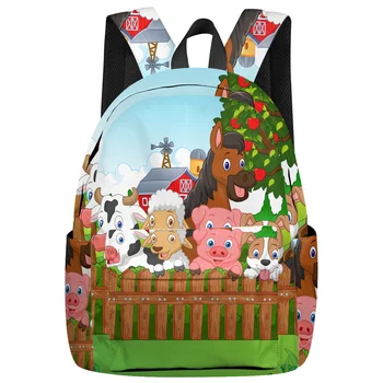 

Cartoon Animals Zoo Backpack College Students Laptop Backpack Book Bag Casual School Bag