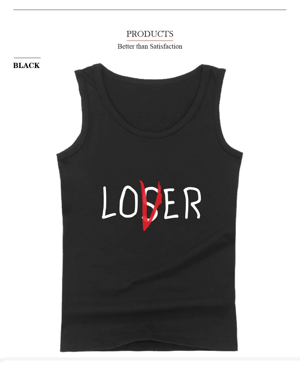 Movie It lossers, Клубная майка для мужчин, Harajuku losser Lover It Inspired, Майки для бодибилдинга, рубашка без рукавов, негабаритный Летний жилет