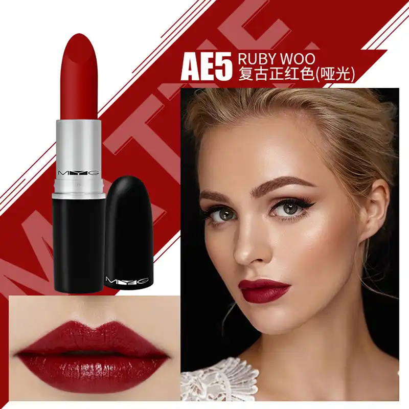 トップ品質赤口紅マット口紅金属管防水長期的な唇ベルベット口紅 Aliexpress