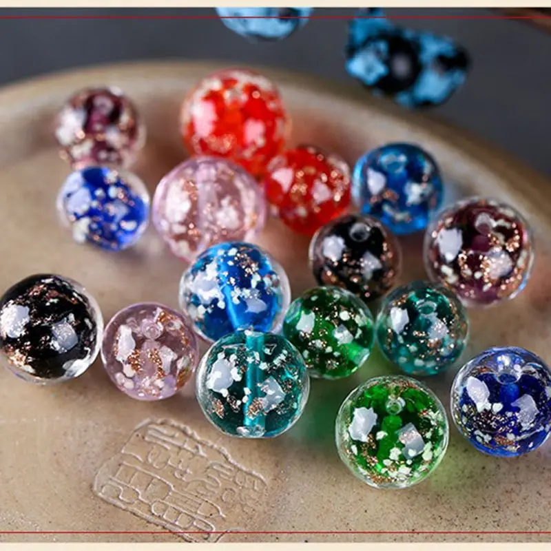 

20Pcs 10mm Handmade Luminous Lampwork Glass Round Spacer Beads Jewelry Making