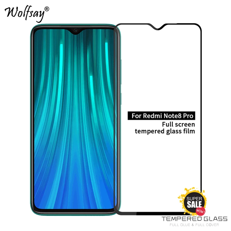 

2PCS Full Glue Glass For Xiaomi Redmi Note 8 Pro Screen Protector Tempered Glass For Xiaomi Redmi Note 8 Pro Glass Phone Film <