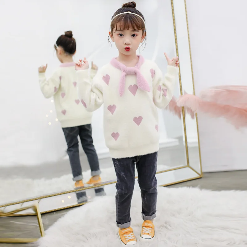beige Новинка года; свитера для девочек; модные свитера; одежда для детей 4-14 лет - Цвет: beige