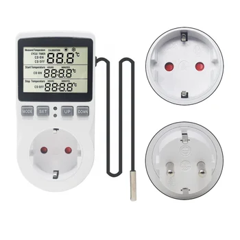 

Claite EU KT3100 Thermostat Timer Socket Temperature Sensor Controller Socket Outlet Heating Cooling Mode Multi-Function