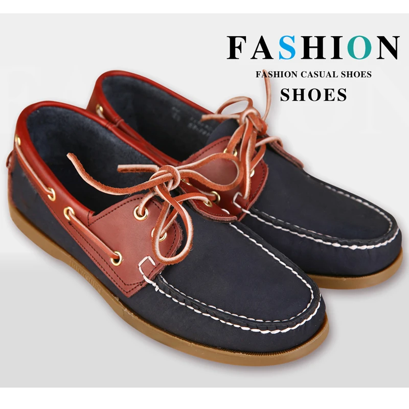 Mocasines náuticos con cordones para hombre y mujer, zapatos informales cuero genuino, a la moda, talla Unisex|Zapatos - AliExpress