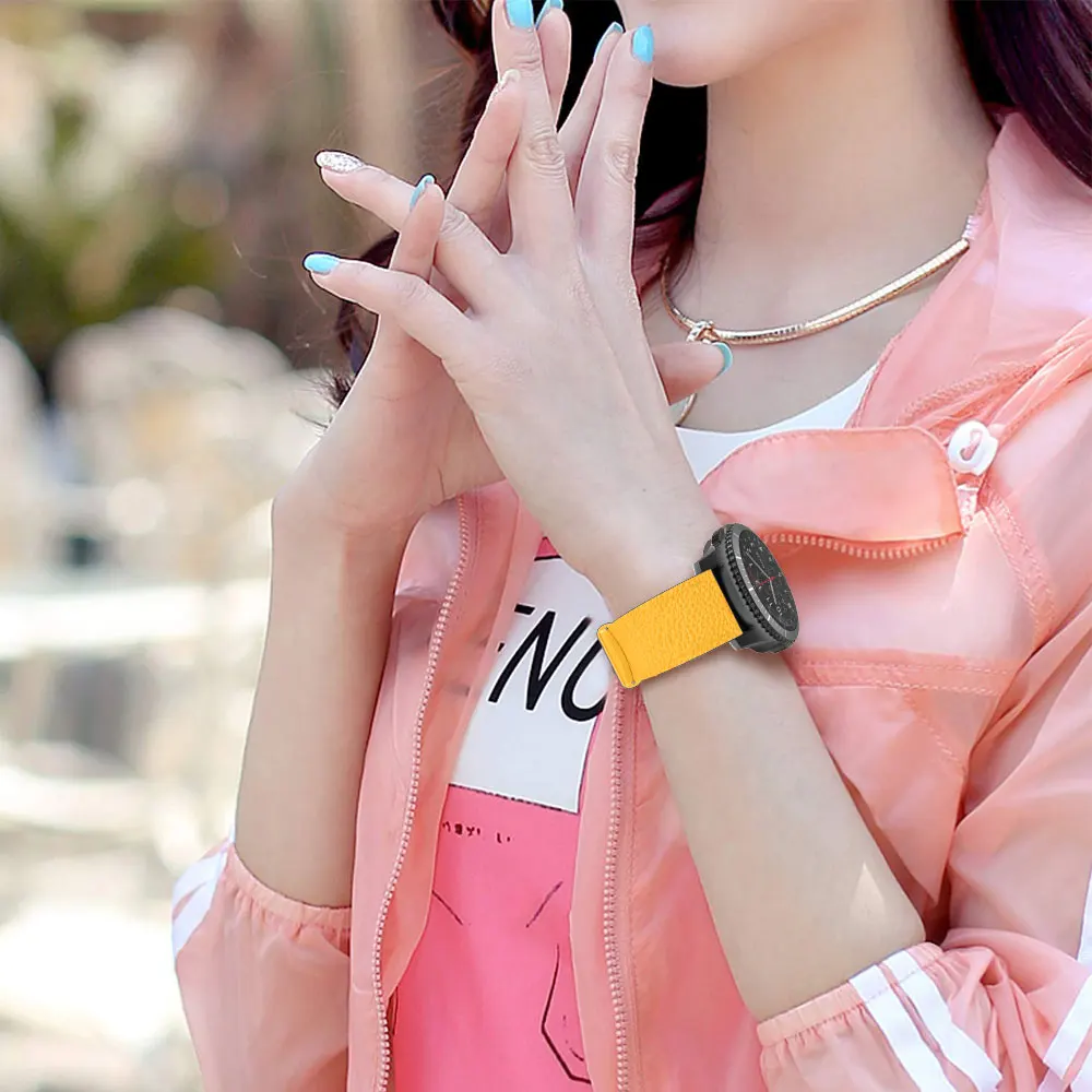 Кожаный ремешок для часов samsung gear sport S3 Classic Frontier galaxy watch 46 мм активный ремешок для huawei 2 Classic huawei gt