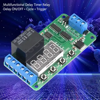 

DR42A01 12V Dual Channel Timing Relay Multifunctional DPDT0.1-9999 Delay Timer Relay Time Control Switch Module