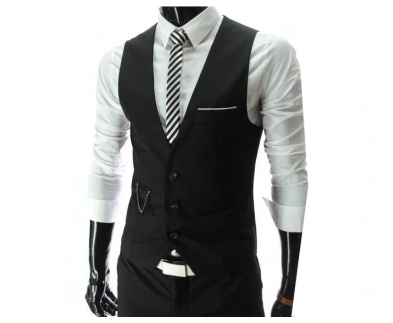 Весенний и осенний модный приталенный костюм в Корейском стиле, мужской жилет в английском стиле, повседневный деловой жилет, лучший мужской жилет