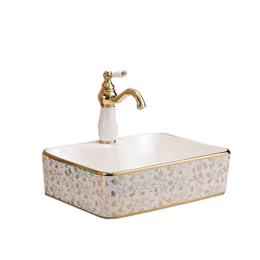 

Chaozhou sanitary wash basin ceramic gold color wash basin