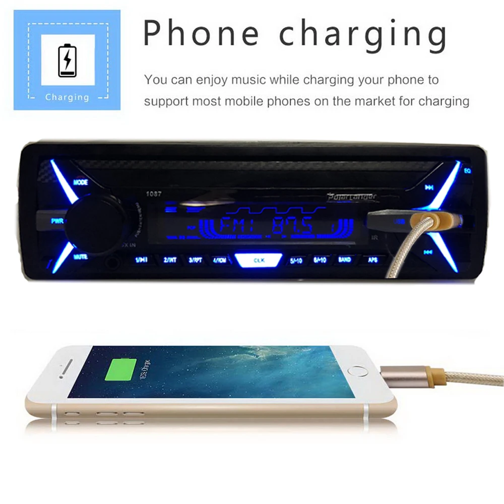 Новейшая Съемная панель 1Din Авто Радио MP3 плеер Bluetooth FM/USB/TF/AUX/RDS хорошее качество