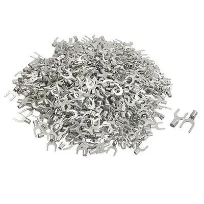

1000 Pcs SNB2-5 AWG 16-14 Non Insulated Fork Terminals Connectors