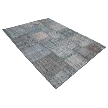 

176x241 Cm Grey Handmade Patchwork Rug-6x8 Ft