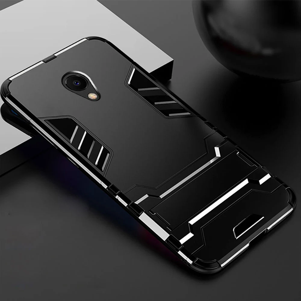 Meizu M5C A5 MX5 M5S MX6 Чехол случае гладить Панцири чехол на телефон стенд держатель заднюю крышку M3 M5 M6 Примечание m3S U10 U20 Pro 5 6 чехол - Цвет: Черный