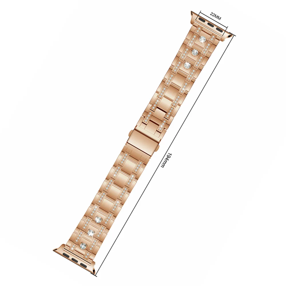 Модный Блестящий женский браслет ремешок для Apple Watch Band Series 5 4 3 2 1 Алмазный металлический ремешок для iWatch 40 мм 44 мм 38 мм 42 мм