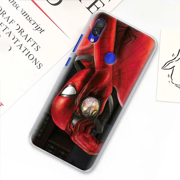 03 Супер чехол с логотипом Человека-паука для Xiaomi mi A3 A1 A2 8 Lite 9T CC9E Play Red mi K20 Pro 7A Note 7 7S жесткий прозрачный чехол - Цвет: 03