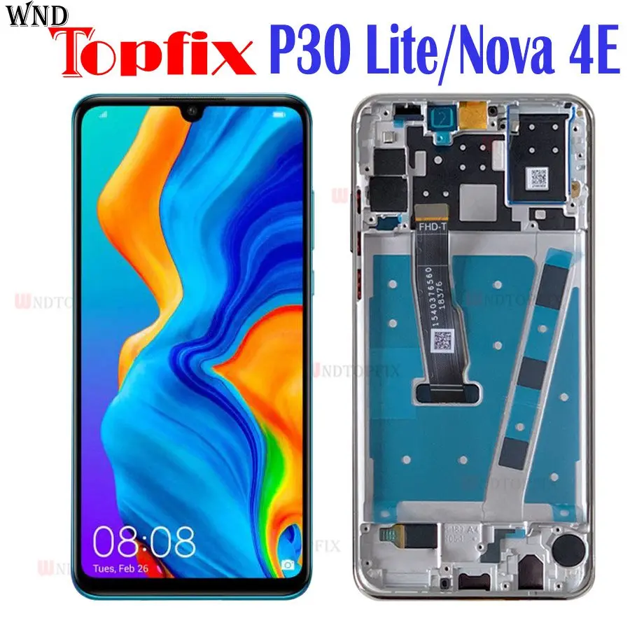 ЖК-дисплей для huawei P30 Lite, ЖК-дисплей, сенсорный экран с рамкой, дигитайзер, huawei P30 Lite Nova 4E, ЖК-дисплей, MAR-LX1M, LX2