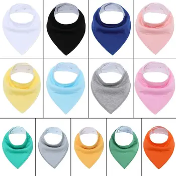 

6 Pcs/set Baby Bibs Burp Cloths Toddlers Pure Color Infant Soft Cotton Waterproof Triangle Saliva Towel