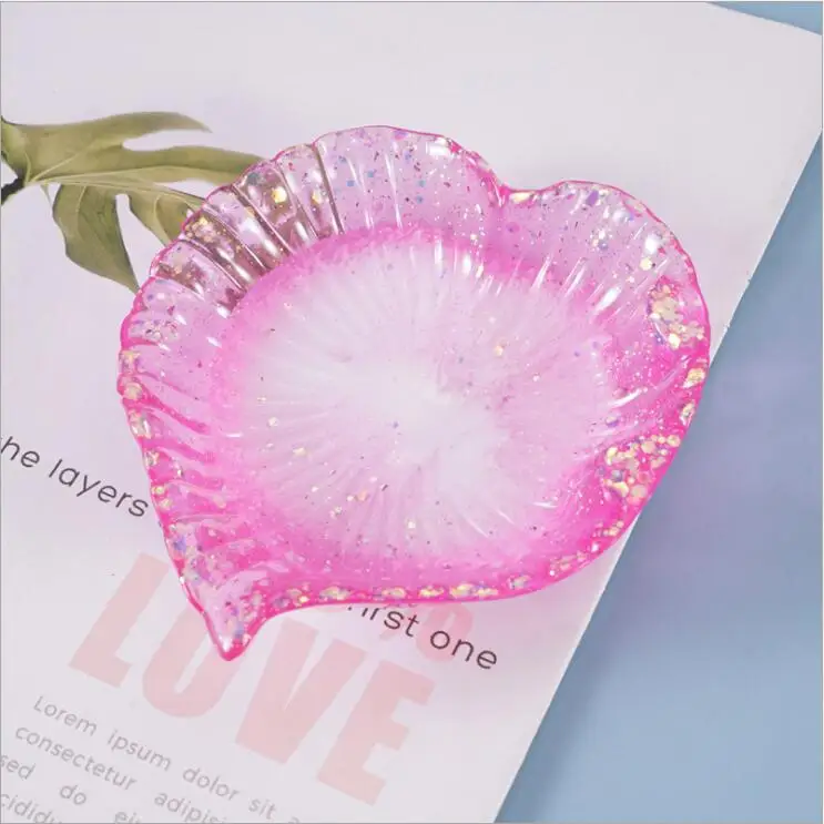 Crystal Epoxy Resin Mold Heart Shaped Dish Bowl Plate DIY Casting