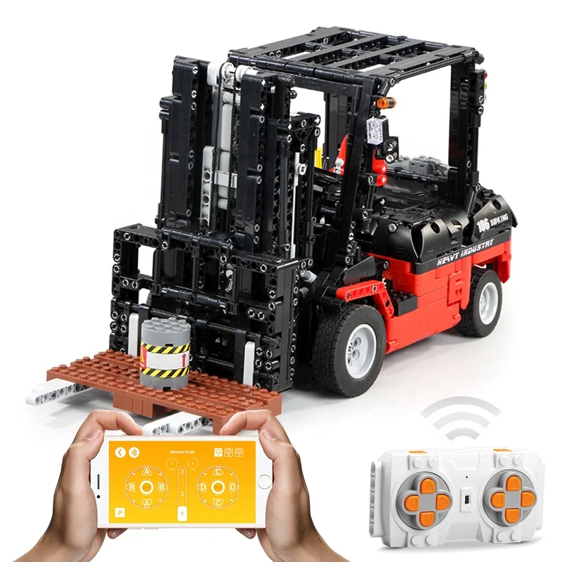 

Remote Control Building Blocks RC Engineering Car Technic Series Custom Forklift Truck Model Kit DIY Bricks For Kids Toys Gift