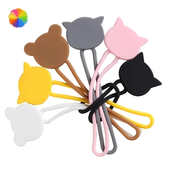 

6PCS Silicone Cartoon Animal Winder Cable Tie Data Wire Cable Organizer Tie Phones Cable Winder Finishing Buckle TOB