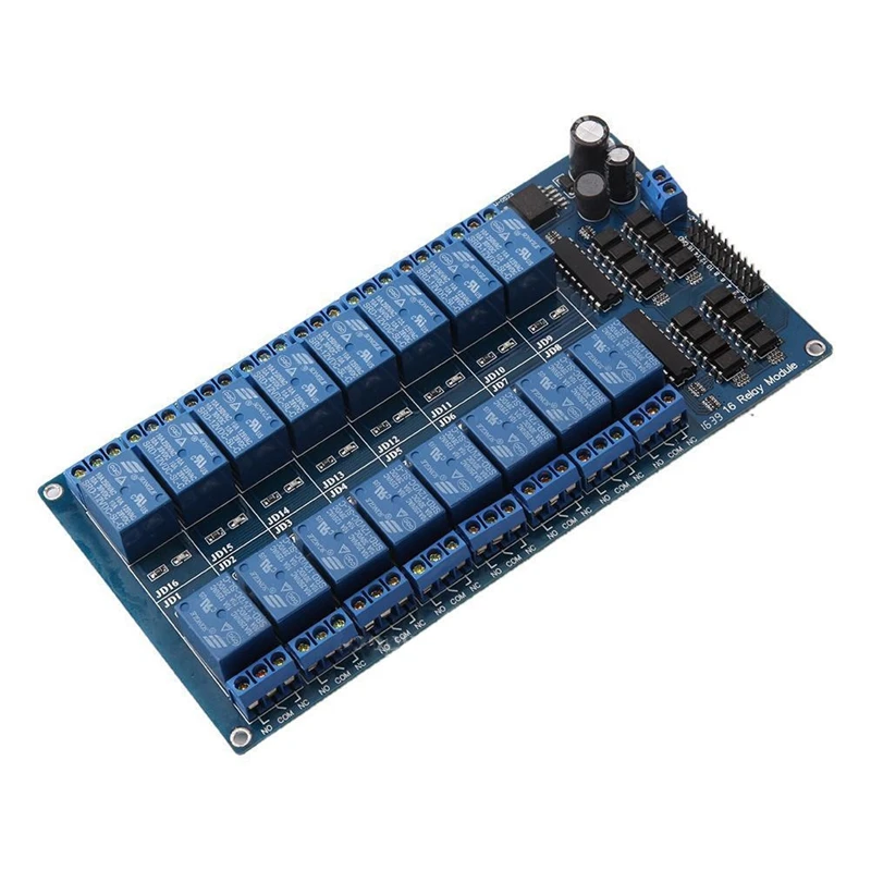

16-Channel 5V/12V Relay Module Board For Arduino PIC AVR MCU DSP ARM PLC Control