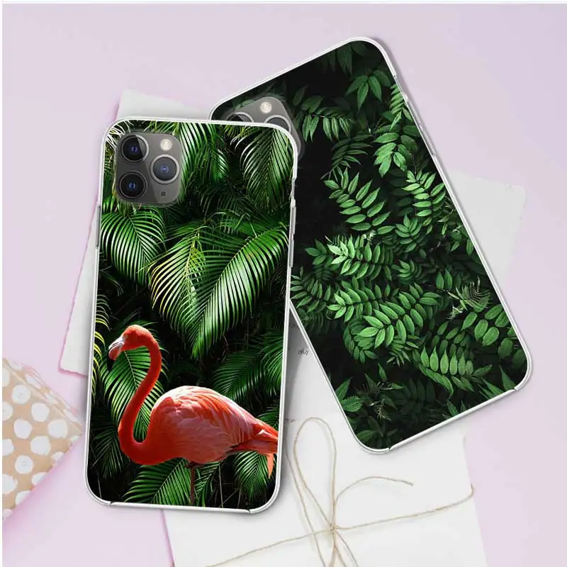 Чехол для телефона с зелеными листьями и большими iphone 11 12 Pro Max X XS MAX 6 6s 7 8 plus 5 5S 2020SE