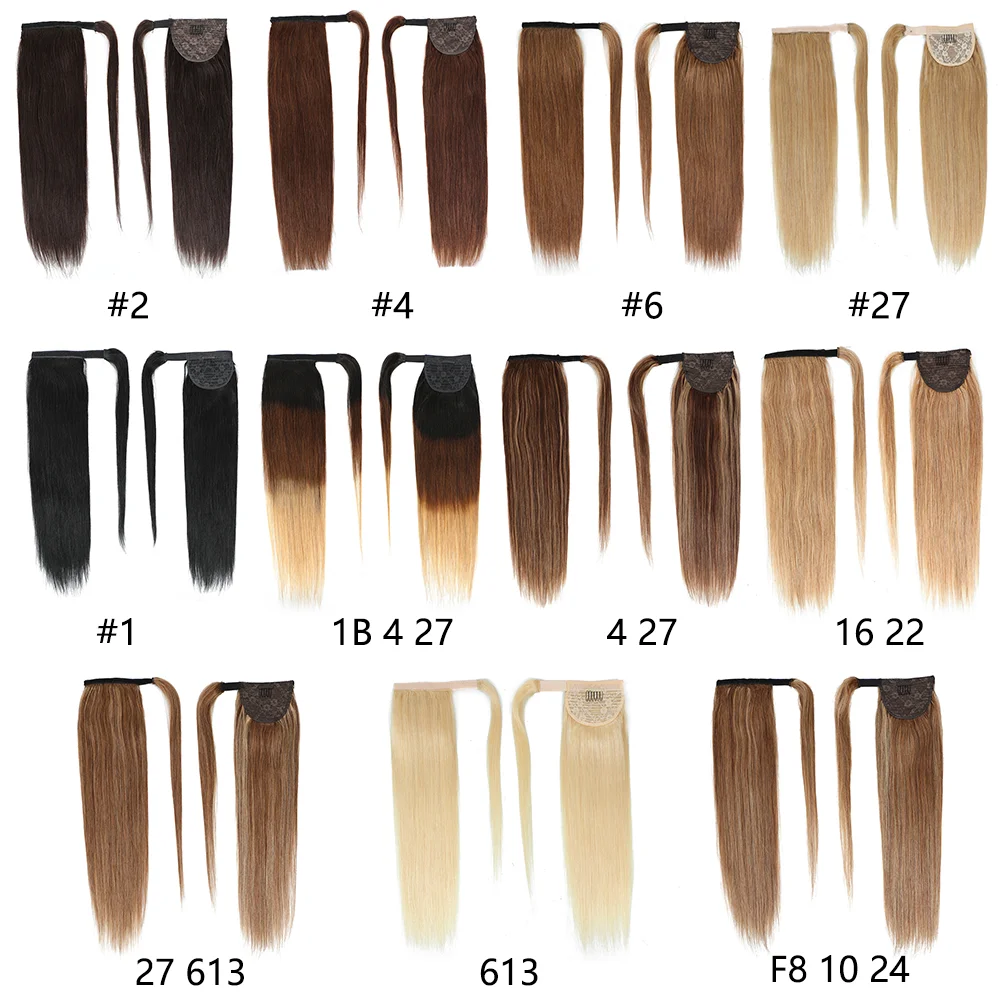 Хайлайтер 100% человеческие волосы хвост бразильские Прямые Реми волшебная