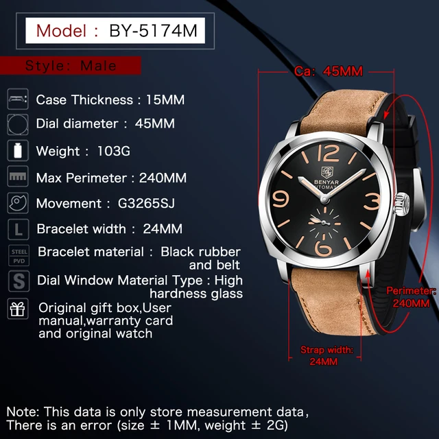 2020 New BENYAR Men's Automatic Mechanical Top Brand Luxury Watches Mens Watches Waterproof Men WristWatch Military Reloj Hombre 6