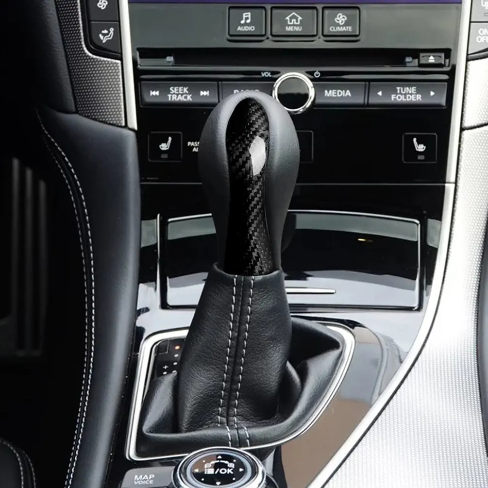 Чехол для рычага переключения передач из углеродного волокна для Infiniti Q50 V37- украшение салона автомобиля