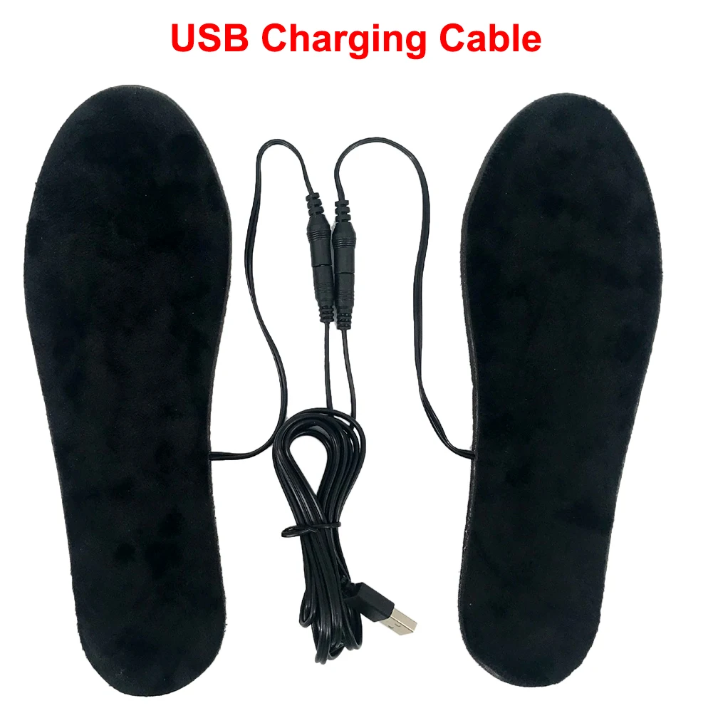 USB стельки для обуви с подогревом, коврик для ног, зимний коврик, нагреватель для спорта на открытом воздухе, водонепроницаемый, долгий срок службы, быстрая