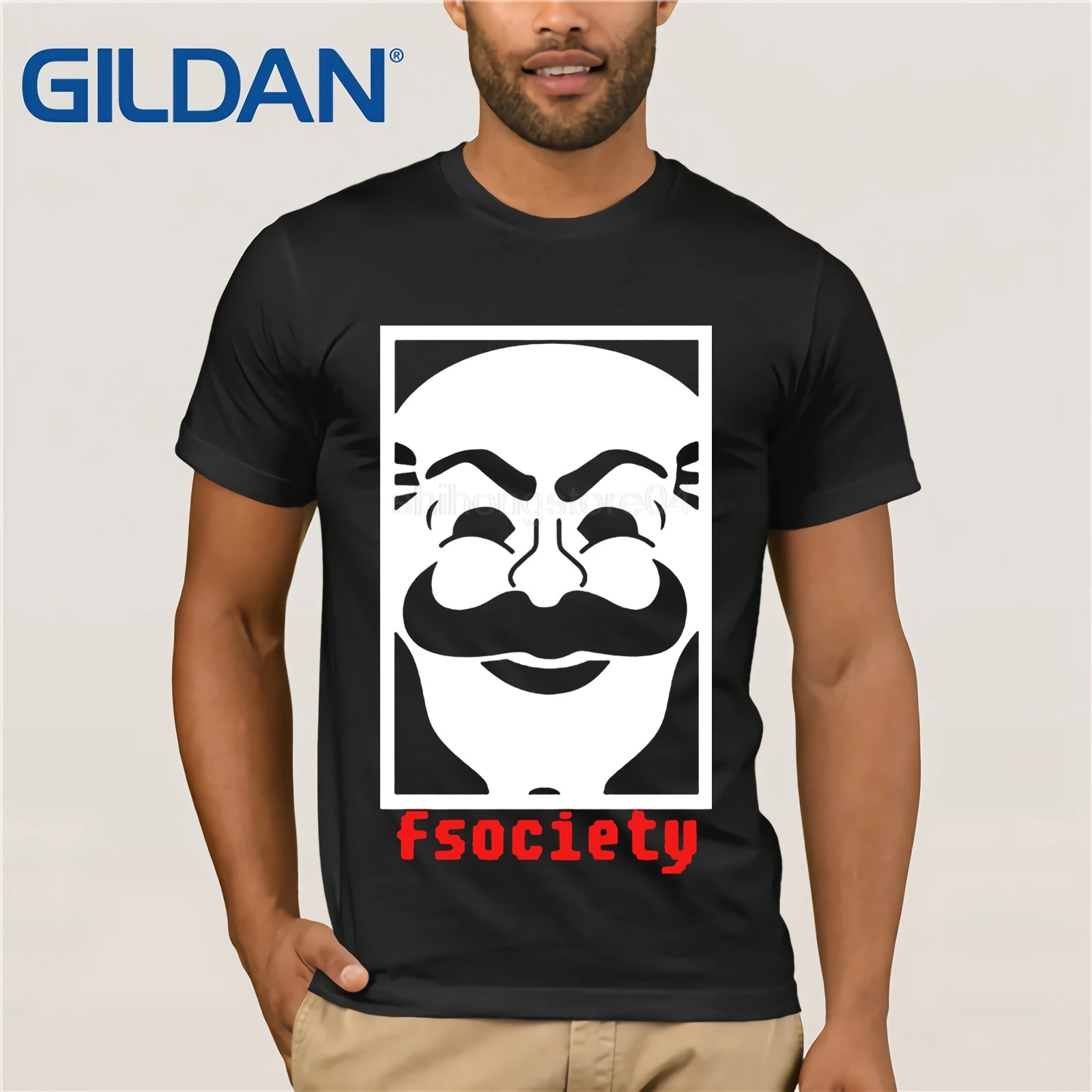 Мужская забавная футболка с надписью mr. Robot (Mr. Robot) Hacker Mask компьютерная
